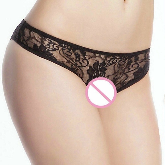 Black Full Lace Crotchless. Waist size 30" to 40" - Picture 1 of 7